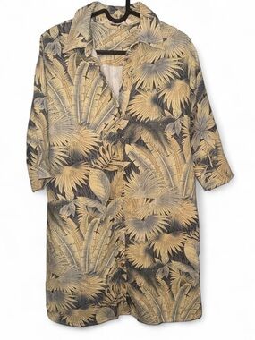 Soft Surroundings Tropical Print Button-Down dress with pockets size PXS